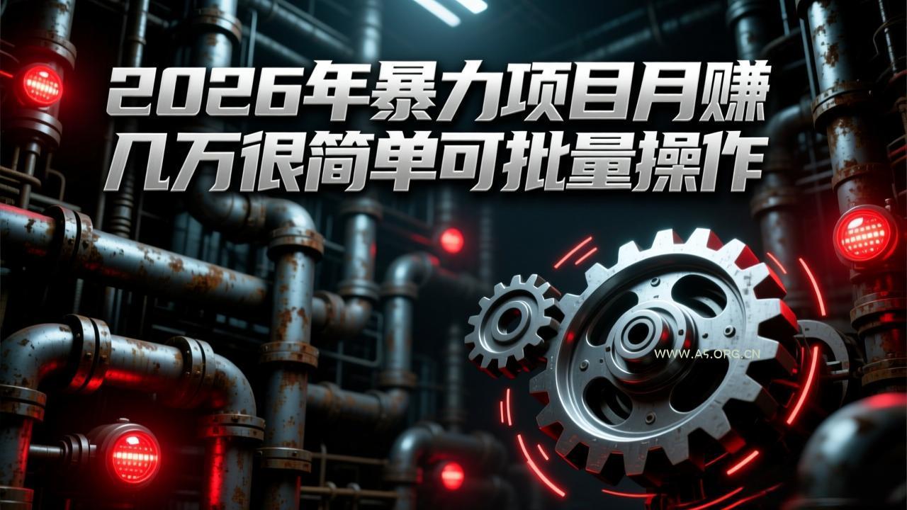 2026年暴力项目月赚几万很简单可批量操作,成本低,利润大-小红泡