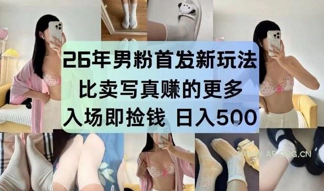 26年男粉首发最新3.0玩法，独此一家，比卖写真賺的更多，入场即捡钱，日入5张【揭秘】-小红泡