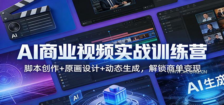AI商业视频实战训练营：脚本创作+原画设计+动态生成，解锁商单变现-小红泡