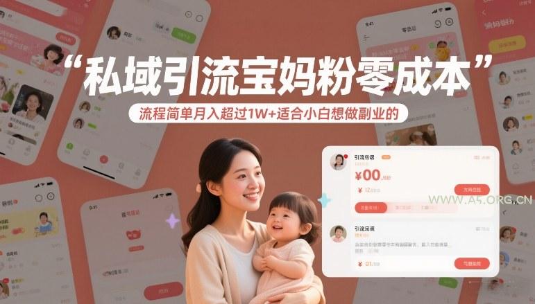 私域引流宝妈粉零成本流程简单月入超过1W+适合小白想做副业的-小红泡