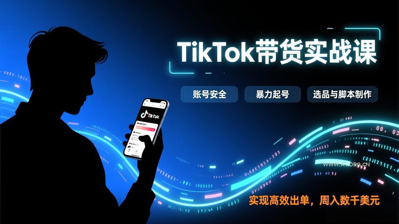 TikTok带货实战课，涵盖账号安全、暴力起号、选品与脚本制作，实现高效出单，周入数千美元-小红泡