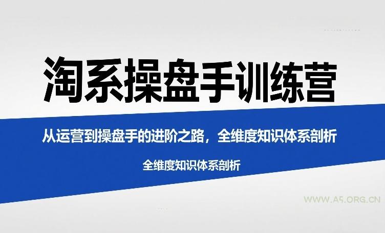 淘系操盘手训练营,从运营到操盘手的进阶之路,全维度知识体系剖析-小红泡