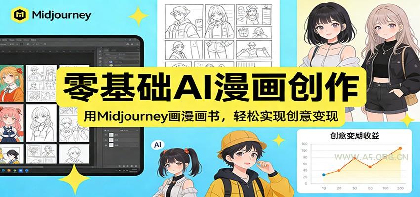 零基础AI漫画创作:用Midjourney画漫画书,轻松实现创意变现-小红泡