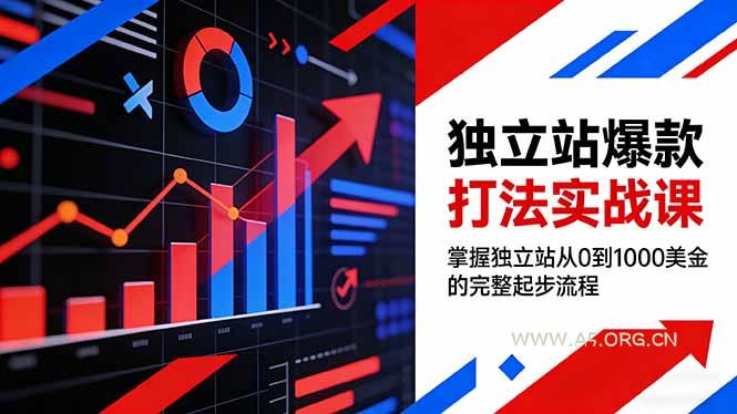 独立站爆款打法实战课,掌握独立站从0到1000美金的完整起步流程-小红泡