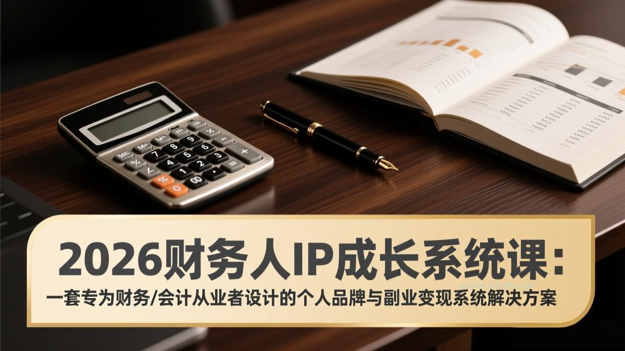 2026财务人IP成长系统课：一套专为财务/会计从业者设计的个人品牌与副业变现系统解决方案-小红泡
