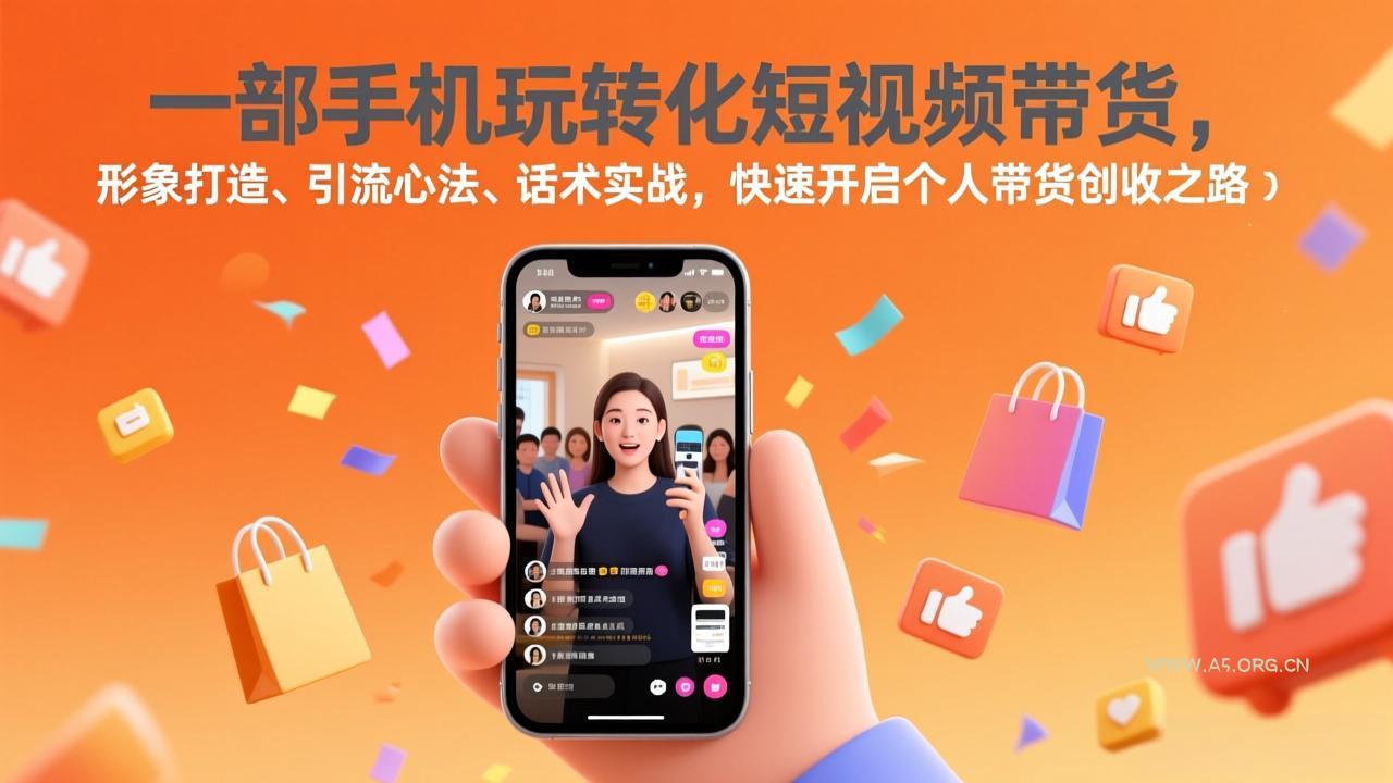 一部手机玩转化短视频带货，形象打造、引流心法、话术实战，快速开启个人带货创收之路-小红泡
