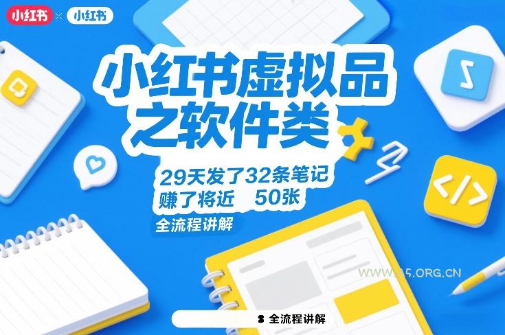 小红书虚拟品之软件类,29天发了32条笔记,賺了将近50张,全流程讲解-小红泡