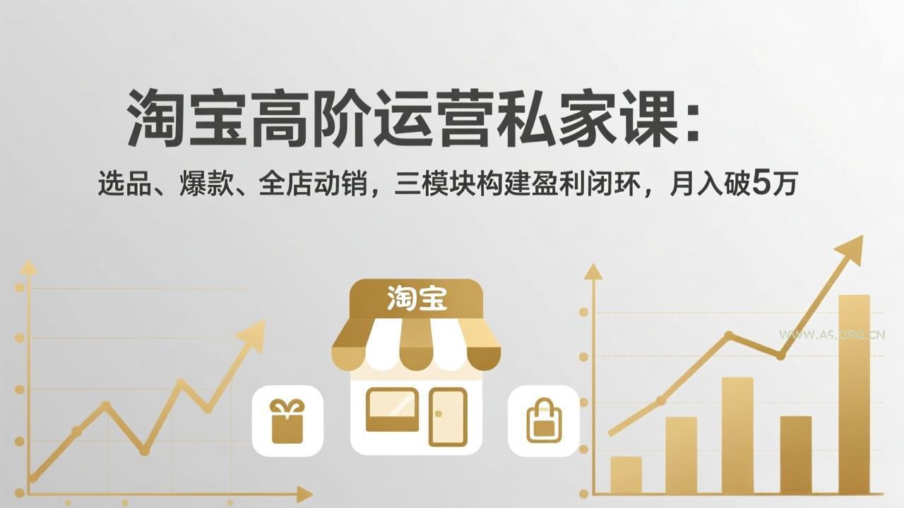 淘宝高阶运营私家课：选品、爆款、全店动销，三模块构建盈利闭环，月入破5万(更新26年2月-小红泡