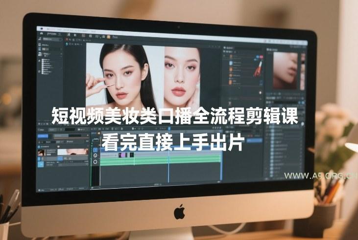 短视频美妆类口播全流程剪辑课，看完直接上手出片-小红泡