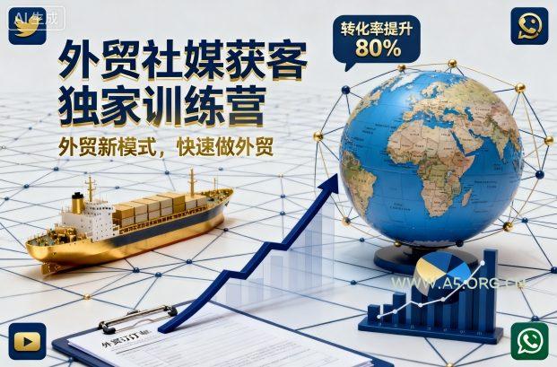 外贸社媒获客独家训练营，外贸新模式，快速做外贸(更新26年2月)-小红泡
