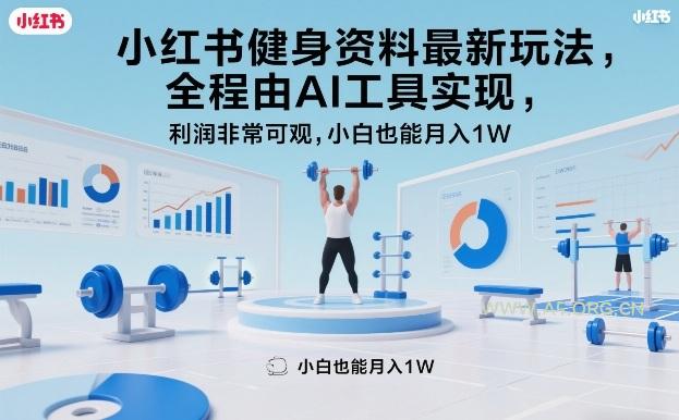 小红书健身资料最新玩法，全程由AI工具实现，利润非常可观，小白也能月入1W＋【揭秘】-小红泡