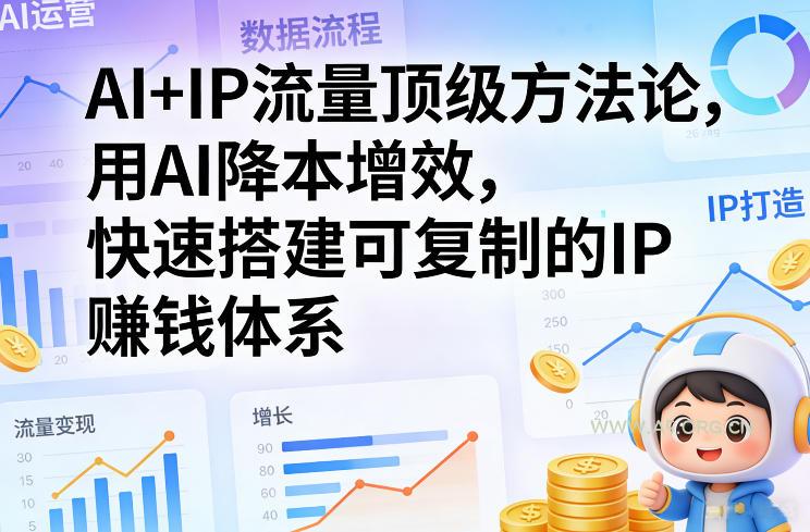 AI+IP流量顶级方法论，用AI降本增效，快速搭建可复制的IP賺钱体系-小红泡
