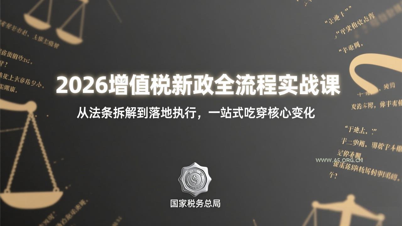 2026增值税新政全流程实战课：从法条拆解到落地执行，一站式吃透核心变化-小红泡