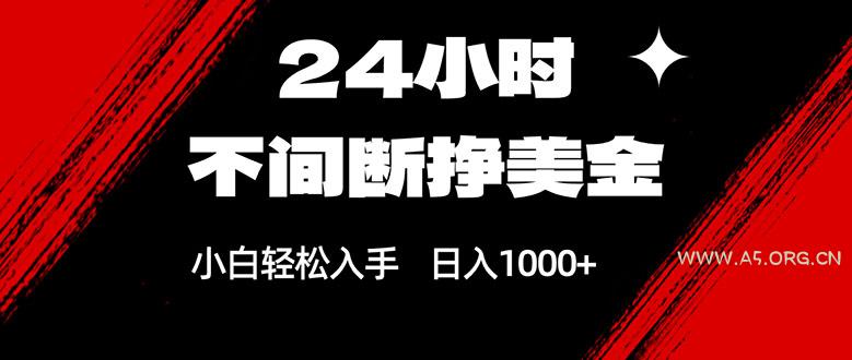 24小时不间断挣美金，小白轻松上手，日入1000+-小红泡