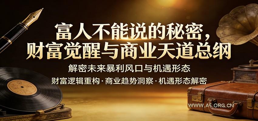 富人不能说的秘密，财富觉醒与商业天道总纲，解密未来暴利风口与机遇形态-小红泡
