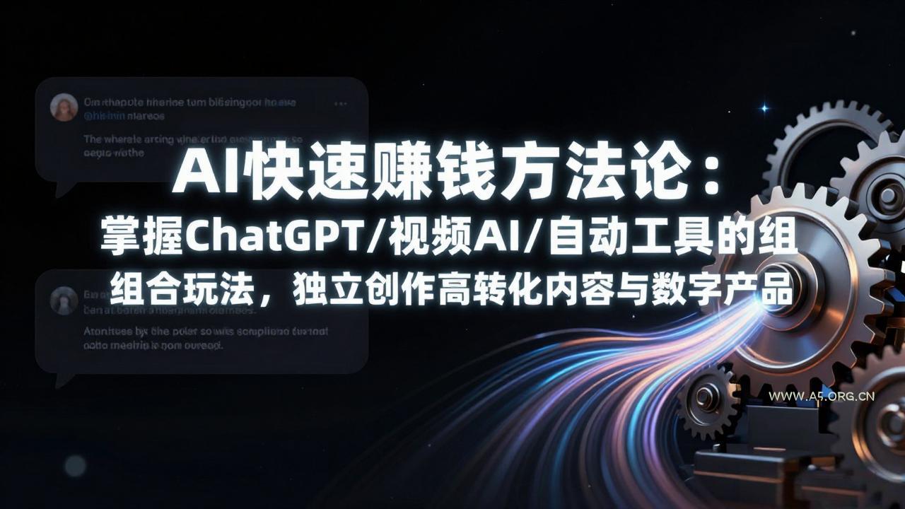 AI快速赚钱方法论:掌握ChatGPT/视频AI/自动化工具的组合玩法,独立创作高转化内容与数字产品-小红泡