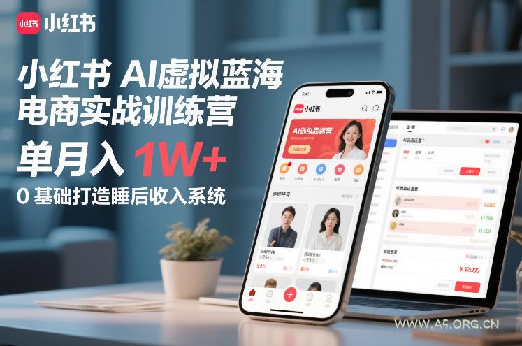 小红书AI虚拟蓝海电商实战训练营，单月入1W+，0基础打造睡后收入系统(更新)-小红泡