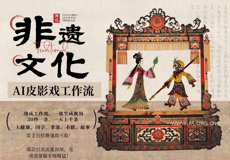 AI一键生成民俗文化非遗皮影戏视频，一刀不剪无需剪辑，30S一条，一天上百条，流量财富嘎嘎猛-小红泡