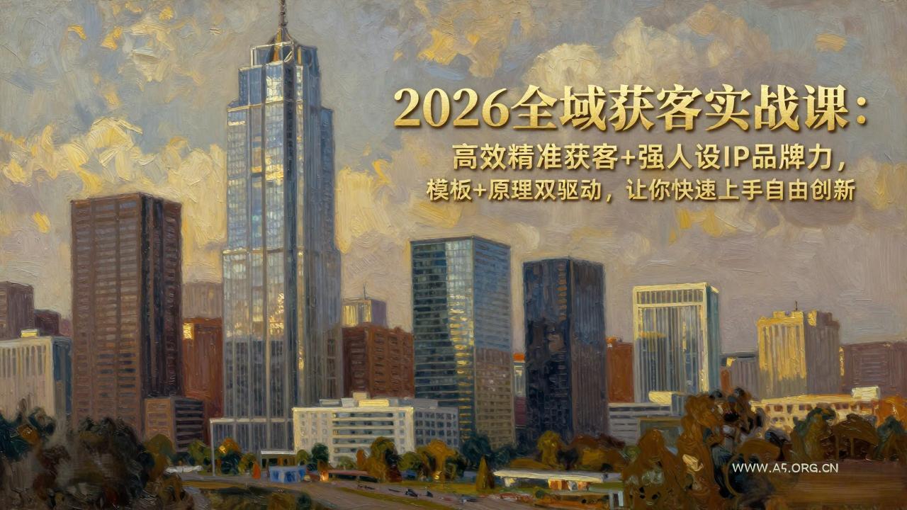 2026全域获客实战课：高效精准获客+强人设IP品牌力，模板+原理双驱动，让你快速上手自由创新-小红泡