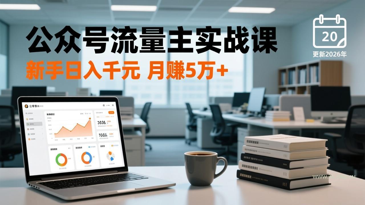 公众号流量主实战课-更新26年3月,爆文写作、流量池运营、多平台分发,新手日入千元月赚5w+-小红泡