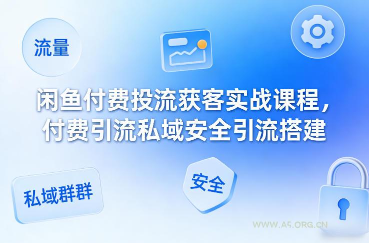 闲鱼付费投流获客实战课程，付费引流私域安全引流搭建-小红泡