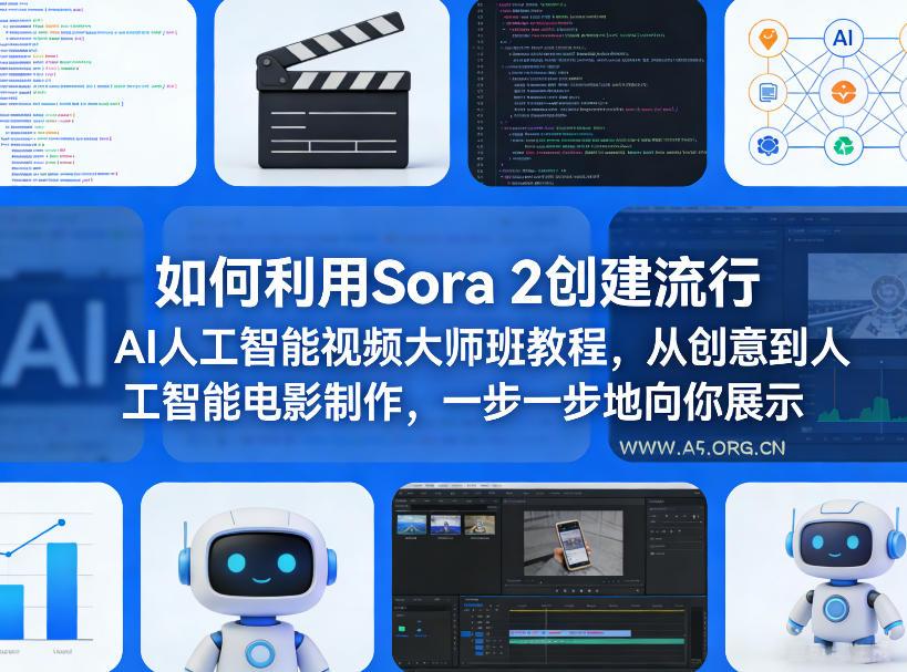 如何利用Sora 2创建流行AI人工智能视频大师班教程，从创意到人工智能电影制作，一步一步地向你展示-小红泡