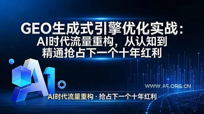 GEO 生成式引擎优化实战：AI时代流量重构，从认知到精通抢占下一个十年红利-小红泡