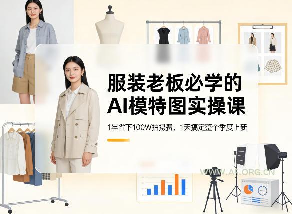 服装老板必学的AI模特图实操课，1年省下100W拍摄费，1天搞定整个季度上新-小红泡