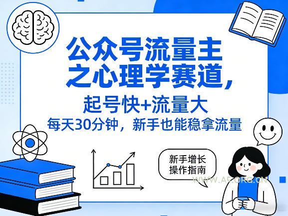 公众号流量主之心理学赛道，起号快+流量大，每天30分钟，新手也能稳拿流量！-小红泡
