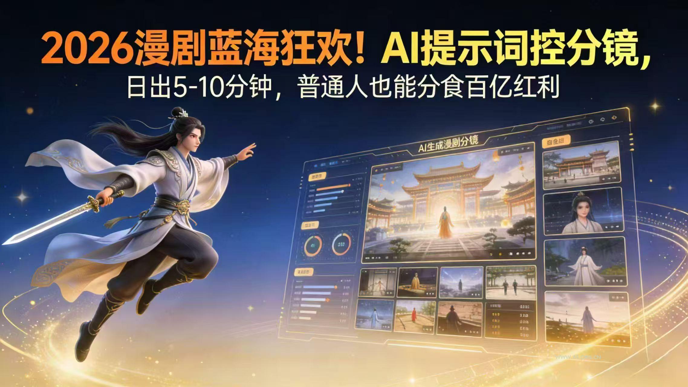 2026漫剧红利实锤！ AI 提示词控分镜， 普通人也能轻松月入过万-小红泡