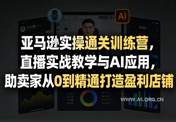 亚马逊实操通关训练营，直播实战教学与AI应用，助卖家从0到精通打造盈利店铺(更新3月23日)-小红泡