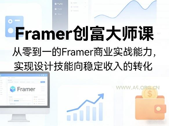 Framer创富大师课，从零到一的Framer商业实战能力，实现设计技能向稳定收入的转化-小红泡