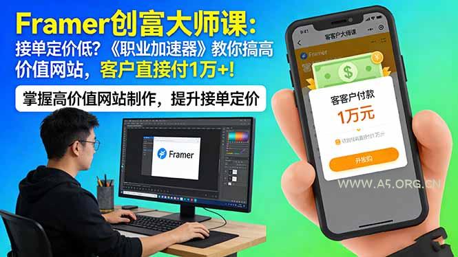 Framer 创富大师课：接单定价低？《职业加速器》教你搞高价值网站，客户直接付 1 万 +-小红泡