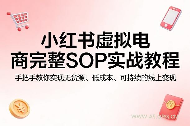 小红书虚拟电商完整SOP实战教程，手把手教你，实现无货源、低成本、可持续的线上变现-小红泡