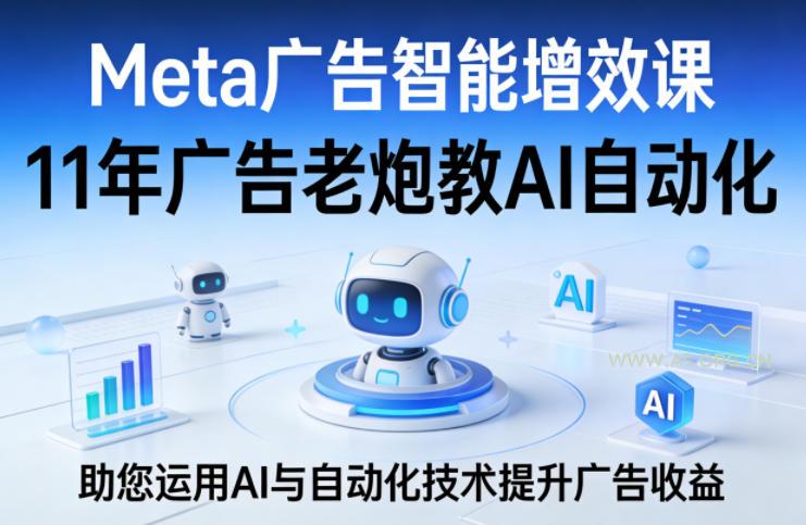 Meta广告智能增效课，11年广告老炮教AI自动化，助您运用AI与自动化技术提升广告收益-小红泡