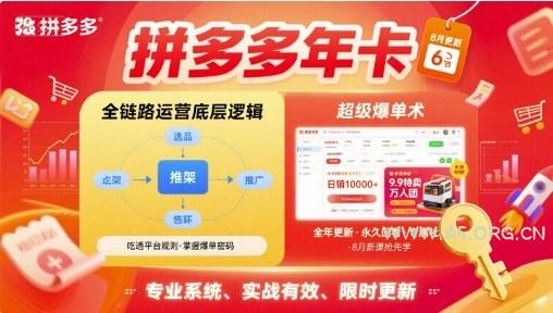 拼多多年卡，拼多多全链路运营底层逻辑，超级爆单术【更新26年3月29日】-小红泡