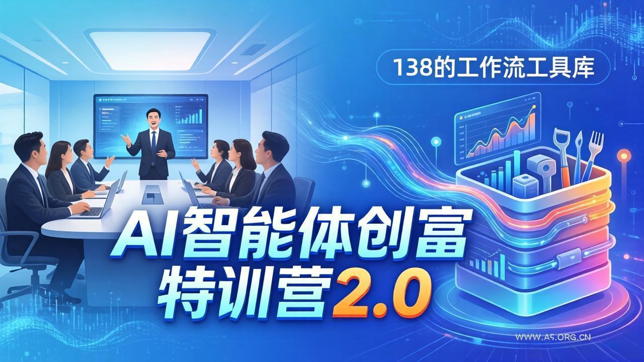 AI智能体创富训练营2.0：3天闭门直播+视频课+工具库，从0到1搭建智能体附138个工作流-小红泡