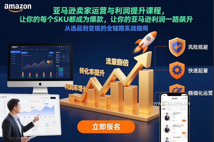 亚马逊卖家运营与利润提升课程，让你的每个SKU都成为爆款，让你的亚马逊利润一路飙升(更新26年3月)-小红泡