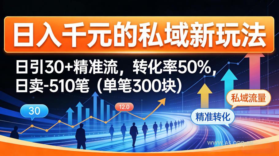 日入千米的私域新玩法：日引30＋精准流，转化率50%，日卖5-10笔(单笔300米)-小红泡