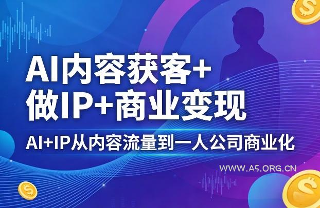 AI内容获客+做IP+商业变现，AI+IP从内容流量到一人公司商业化(完结)-小红泡