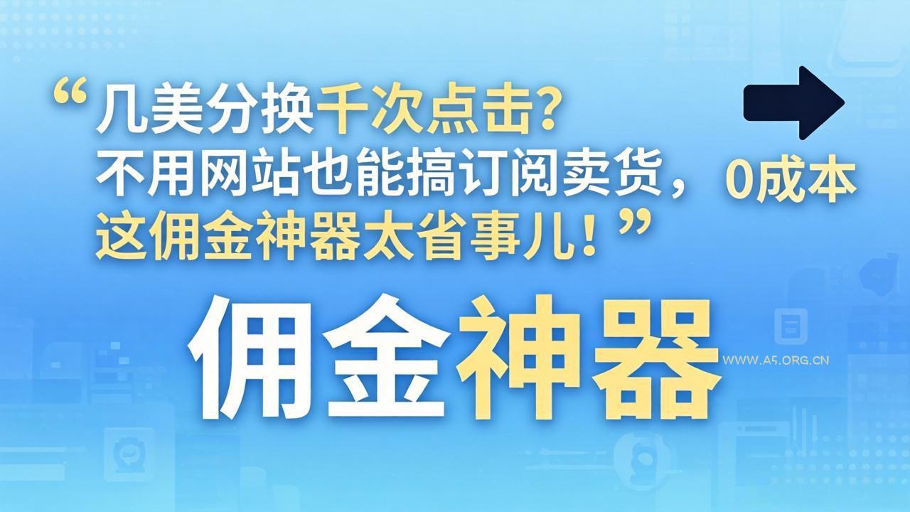 几美分换千次点击？不用网站也能搞订阅卖货，这佣金神器太省事儿！-小红泡