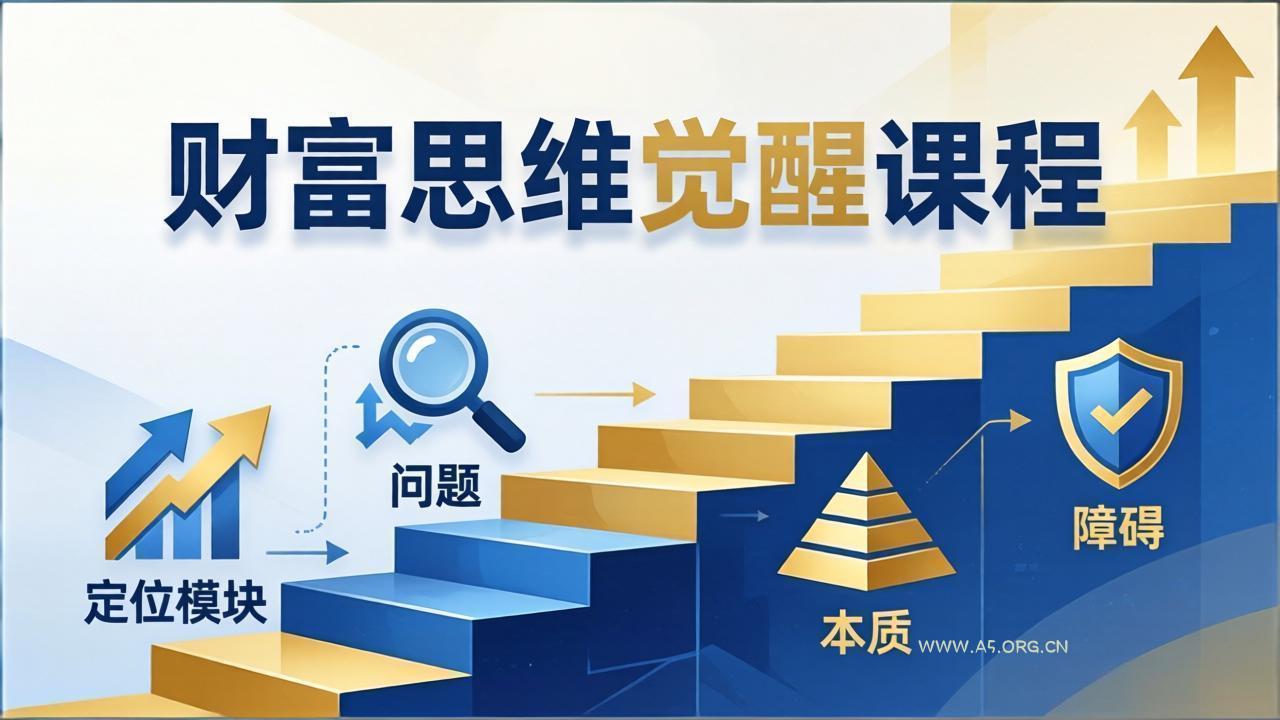 财富思维觉醒第十期：3天大课四大模块，精准定位问题看清本质，扫清人生障碍-小红泡