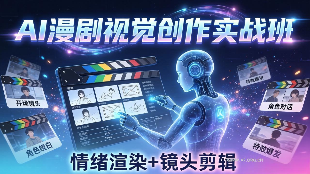 AI漫剧视觉导演思维实战班,从脚本到成片全掌握,分镜设计情绪渲染一站学会-小红泡