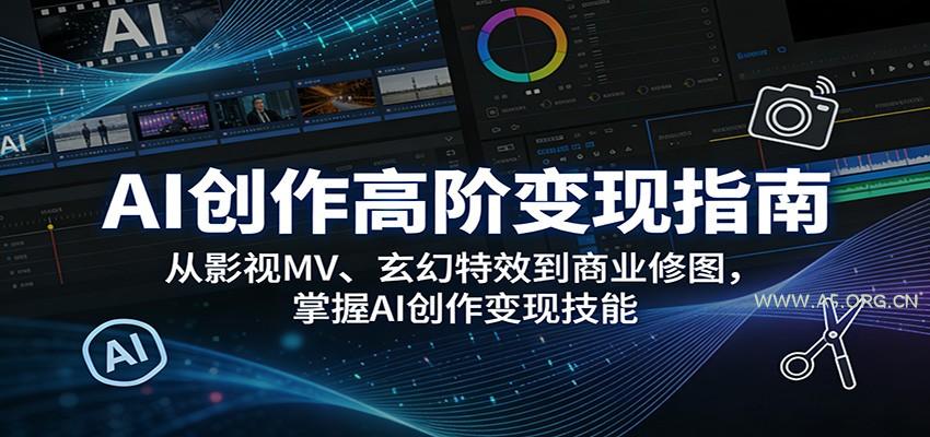 AI创作高阶变现指南：从影视MV、玄幻特效到商业修图，掌握AI创作变现技能-小红泡