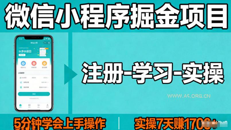 微信小程序掘金项目,项目很简单,5分钟就能学会上手操作,实操7天賺了1700+【揭秘】-小红泡