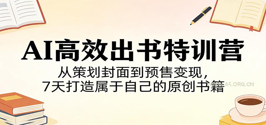 AI高效出书特训营：从策划封面到预售变现，7天打造属于自己的原创书籍-小红泡