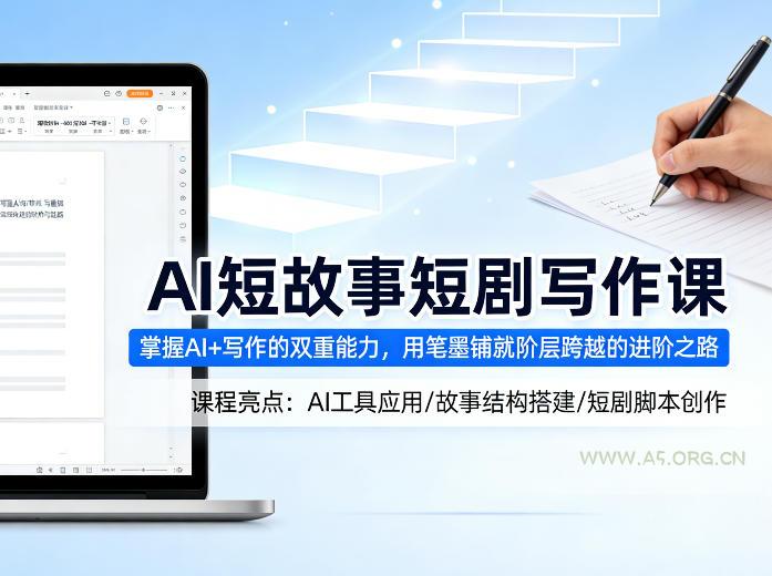 AI短故事短剧写作课，掌握AI+写作的双重能力，用笔墨铺就阶层跨越的进阶之路-小红泡