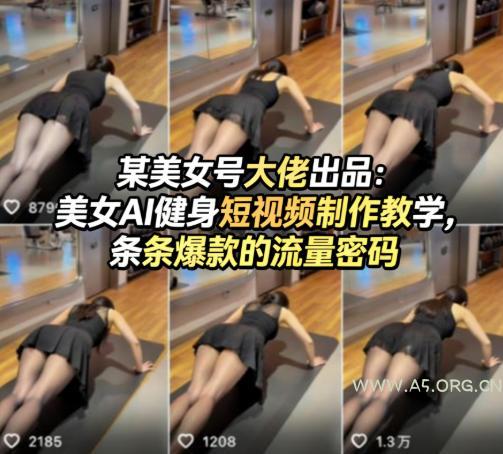 某美女号大佬出品：美女AI健身短视频制作教学，条条爆款的流量密码-小红泡