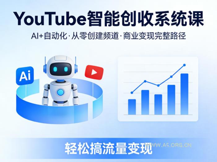 YouTube智能创收系统课，AI+自动化，从零创建YouTube频道并实现商业变现的完整路径，轻松搞流量变现-小红泡