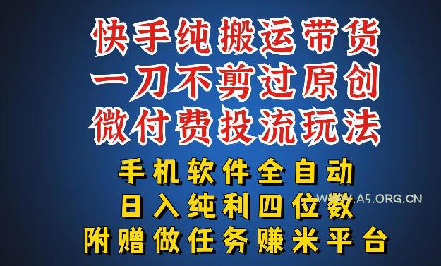 最新黑科技快手搬运带货方法，手机就能操作，轻松带你日入四位数【揭秘】-小红泡